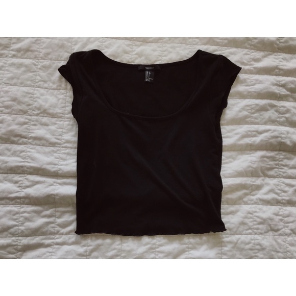 f21 black crop top - Picture 1 of 2